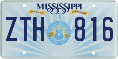 MS license plate ZTH816