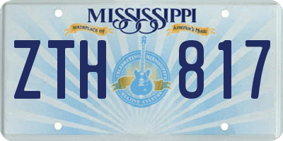 MS license plate ZTH817