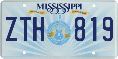 MS license plate ZTH819