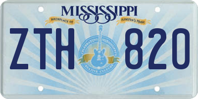 MS license plate ZTH820