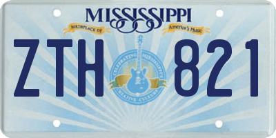 MS license plate ZTH821