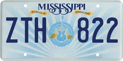 MS license plate ZTH822