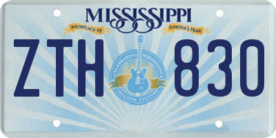 MS license plate ZTH830