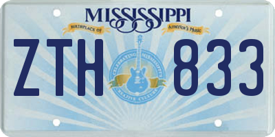 MS license plate ZTH833