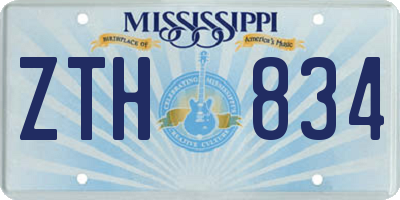 MS license plate ZTH834