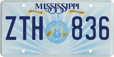 MS license plate ZTH836