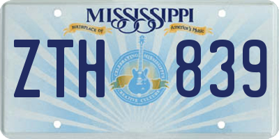 MS license plate ZTH839