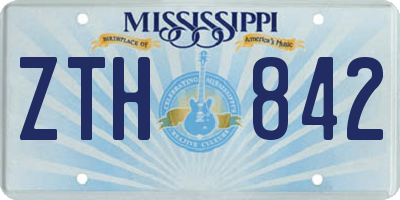 MS license plate ZTH842
