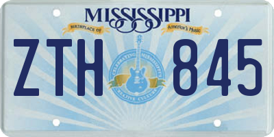 MS license plate ZTH845