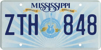MS license plate ZTH848