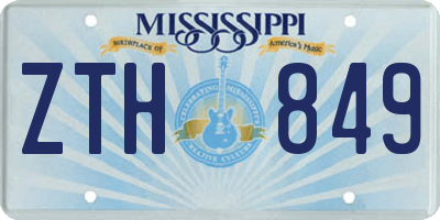 MS license plate ZTH849