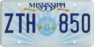 MS license plate ZTH850