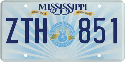 MS license plate ZTH851