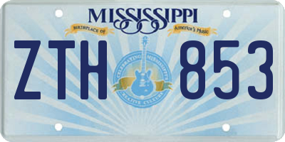 MS license plate ZTH853