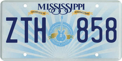 MS license plate ZTH858