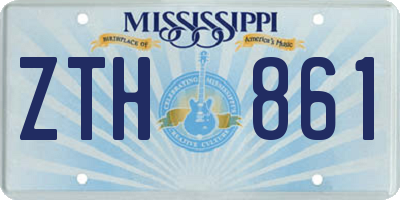MS license plate ZTH861