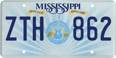 MS license plate ZTH862