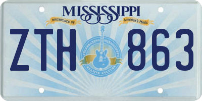 MS license plate ZTH863