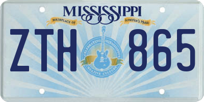MS license plate ZTH865