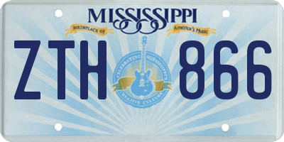 MS license plate ZTH866
