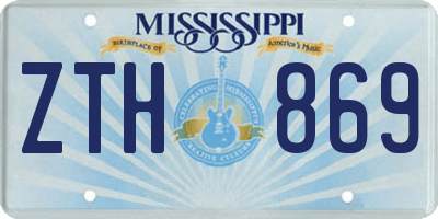 MS license plate ZTH869