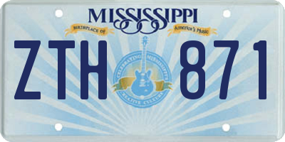 MS license plate ZTH871