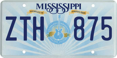 MS license plate ZTH875