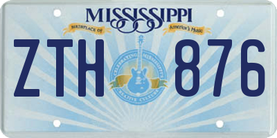 MS license plate ZTH876