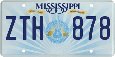 MS license plate ZTH878