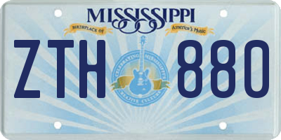 MS license plate ZTH880