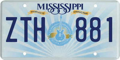 MS license plate ZTH881