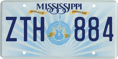 MS license plate ZTH884
