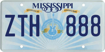 MS license plate ZTH888