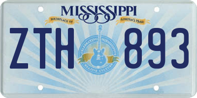 MS license plate ZTH893