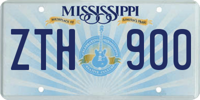 MS license plate ZTH900