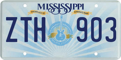 MS license plate ZTH903