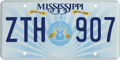 MS license plate ZTH907