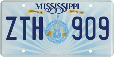 MS license plate ZTH909