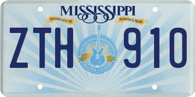 MS license plate ZTH910