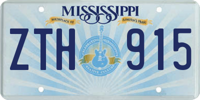 MS license plate ZTH915