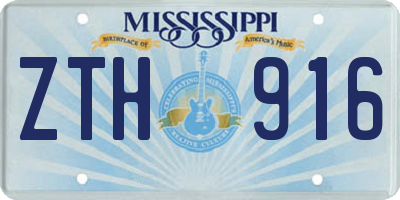 MS license plate ZTH916
