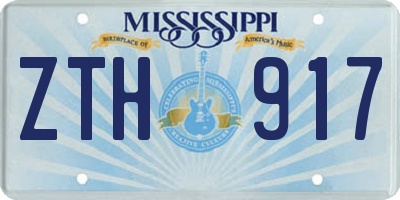 MS license plate ZTH917