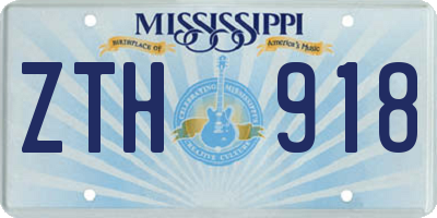 MS license plate ZTH918