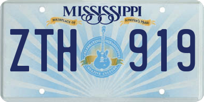 MS license plate ZTH919