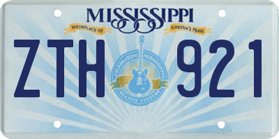 MS license plate ZTH921