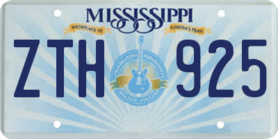 MS license plate ZTH925