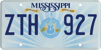 MS license plate ZTH927