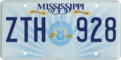MS license plate ZTH928