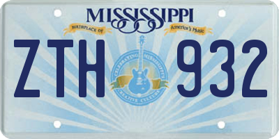 MS license plate ZTH932