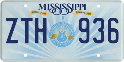 MS license plate ZTH936